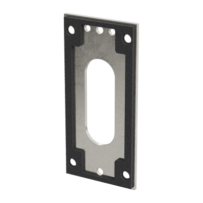 Geiger Unterlegplatte - UP1 | 40 x 85 x 2 mm | luftdicht | glanzvernickelt | für Gelenklager 22 x 85 mm Grundplatten