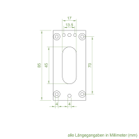 Geiger Unterlegplatte - UP1 | 40 x 85 x 2 mm | luftdicht | glanzvernickelt | für Gelenklager 22 x 85 mm Grundplatten