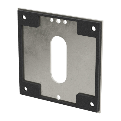 Geiger Unterlegplatte - UP5 | 85 x 85 x 2 mm | luftdicht | glanzvernickelt | für Gelenklager 22 x 85 mm Grundplatten