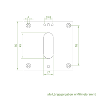 Geiger Unterlegplatte - UP6 | 85 x 85 x 2 mm | weiß pulverbeschichtet | für Gelenklager 22 x 85 mm Grundplatten