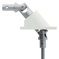 Geiger Versatz - Gelenklager 90° - G119 | Grundplatte 53 x 65 mm | Rechts | Kurbelzapfen 11,9 mm | 6 mm Sechskant - Länge 300 mm