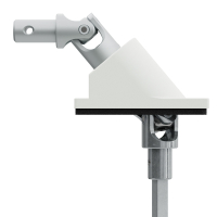 Geiger Versatz - Gelenklager 90° - G121 | Luftdicht | Grundplatte 53 x 65 mm | Links | Kurbelzapfen 11,9 mm | 6 mm Vierkant 300 mm