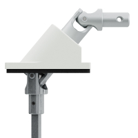 Geiger Versatz - Gelenklager 90 ° - G130  | Luftdicht | Grundplatte 53 x 65 mm | Rechts | Kurbelzapfen 11,9 mm | 6 mm Vierkant 300 mm