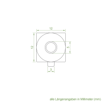 Geiger Vierkant 12 x 12 mm | für SOLIDline-KS- COM-SIC-SOC Motorkopf | inkl. Splint