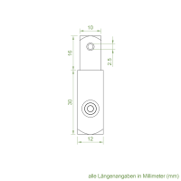 Geiger Vierkant 10 x 10 mm | für SOLIDline-KS- COM-SIC-SOC Motorkopf | inkl. Splint
