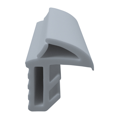3D Modell der Stahlzargendichtung SZ028 in grau für senkrechte Nuten zum Türblatt.