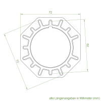 Elero Adapter-Mitnehmer-Set | Achtkant-Stahlwelle SW 70 | für Elero Typ 9 NHK Antriebe (Vorgänger von Artikelnummer 141123)