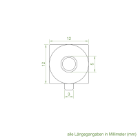 Geiger Vierkantsternlager mit  12 mm 4-Kant und Splint