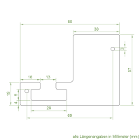 DEFLEX Abdeckblech V2A für Wandschiene | Montage in der Mauerlaibung