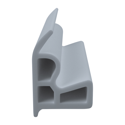 3D Modell der Stahlzargendichtung SZ035 in grau für seitliche Nuten zum Türblatt.