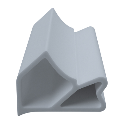3D Modell der Stahlzargendichtung SZ036 in grau für seitliche Nuten zum Türblatt.