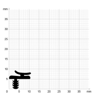 Zeichnung des Dichtungsprofils der Anschlagdichtung AS009.