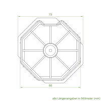 Walzenkapsel SW 70 | Länge 65 mm | mit 12 mm Zapfen