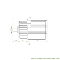 Walzenkapsel SW 70 | Länge 65 mm | mit 12 mm Zapfen
