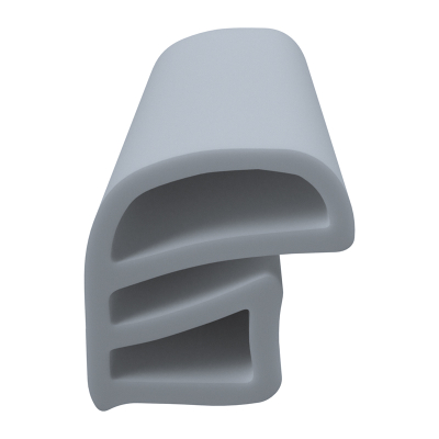 3D Modell der Stahlzargendichtung SZ038 in grau für seitliche Nuten zum Türblatt.