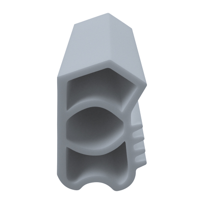3D Modell der Stahlzargendichtung SZ040 in grau für senkrechte Nuten zum Türblatt.