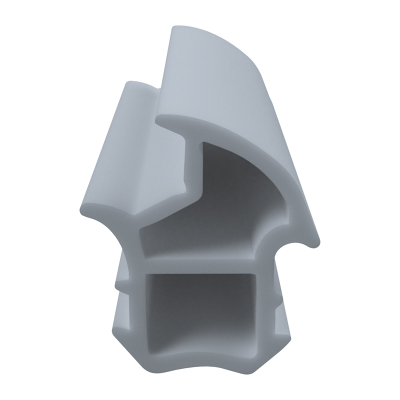 3D Modell der Stahlzargendichtung SZ042 in grau für senkrechte Nuten zum Tüblatt.