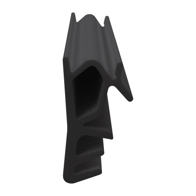 3D Modell der Flügelfalzdichtung FF008 in schwarz für seitliche Nuten.