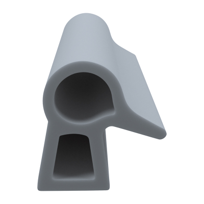 3D Modell der Stahlzargendichtung SZ046 in grau für senkrechte Nuten zum Tüblatt.