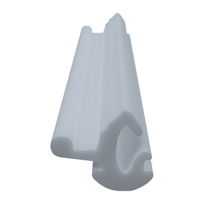 3D Modell der Stahlzargendichtung SZ048 in grau für senkrechte Nuten zum Tüblatt.