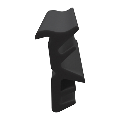 3D Modell der Flügelfalzdichtung FF009 in schwarz für seitliche Nuten.
