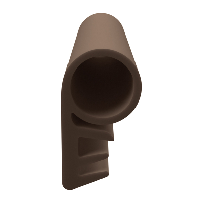 3D Modell der Flügelfalzdichtung FF010 in braun für seitliche Nuten.
