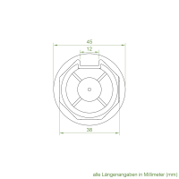 Mini Walzenkapsel SW 40 | Länge 70 mm | mit Aufnahme für Gurtsteckscheibe