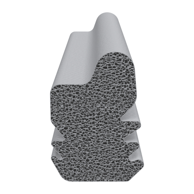 3D Modell der Moosgummidichtung MG009 in grau für Stahlzargen.