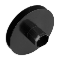 Mini-Gurtsscheibe in schwarz aus Kunststoff mit 135 mm Durchmesser.