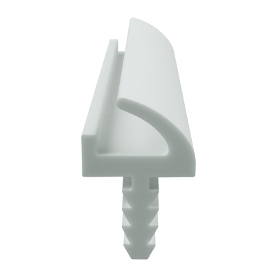 3D Modell der Zimmertürdichtung ZT048 in weiß für senkrechte Nuten zum Türblatt.