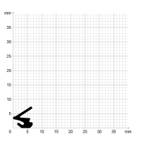 Maßstabgetreuer Profilquerschnitt der Lippendichtung LP110 auf Millimeterpapier.