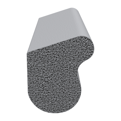3D Modell der Moosgummidichtung MG010 in grau für Stahlzargen.