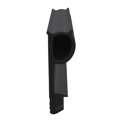 3D Modell der Flügelfalzdichtung FF020 in schwarz für seitliche Nuten.