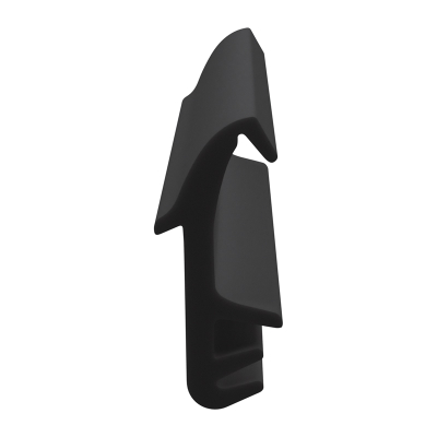 3D Modell der Flügelfalzdichtung FF021 in schwarz für seitliche Nuten.