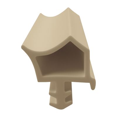 3D Modell der Zimmertürdichtung ZT023 in beige für senkrechte Nuten zum Türblatt.