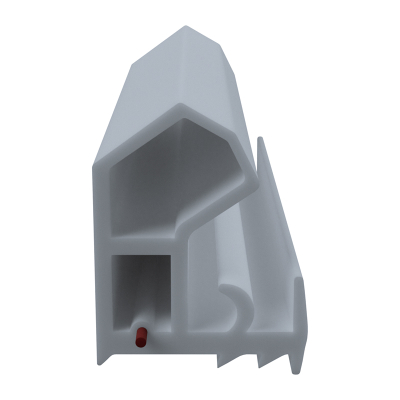 3D Modell der Stahlzargendichtung SZ105 in grau für seitliche Nuten zum Tüblatt mit integriertem Antidehnungsfaden.