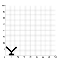 Maßstabgetreuer Profilquerschnitt der Lippendichtung LP163 auf Millimeterpapier.