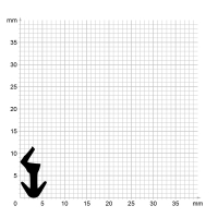 Maßstabgetreuer Profilquerschnitt der Lippendichtung LP167 auf Millimeterpapier.