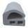 3D Modell der Stahlzargendichtung SZ122 in grau für seitliche Nuten zum Tüblatt mit integriertem Ausreißsteg.