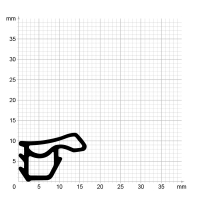 Maßstabgetreuer Profilquerschnitt der Stahlzargendichtung SZ137 auf Millimeterpapier.
