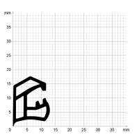 Maßstabgetreuer Profilquerschnitt der Stahlzargendichtung SZ138 auf Millimeterpapier.