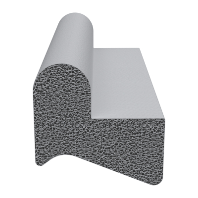 3D Modell der Moosgummidichtung MG021 in grau für Stahlzargen.