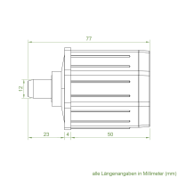 Walzenkapsel SW 50 | Länge 55 mm | 12 mm Zapfen