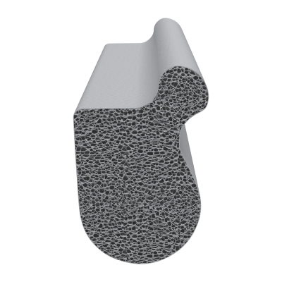 3D Modell der Moosgummidichtung MG022 in grau für Stahlzargen.