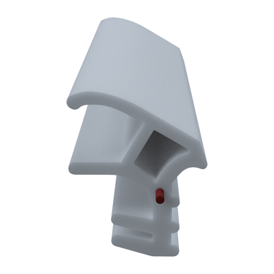 3D Modell der Stahlzargendichtung SZ146 in grau für senkrechte Nuten zum Tüblatt mit integriertem Antidehnungsfaden.