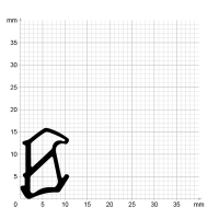 Maßstabgetreuer Profilquerschnitt der Stahlzargendichtung SZ158 auf Millimeterpapier.