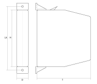 Technische Zeichnung des Mini-Aufschraub-Schnurwickler mit Gehäuse.