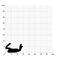 Maßstabgetreuer Profilquerschnitt der Lippendichtung LP238 auf Millimeterpapier.