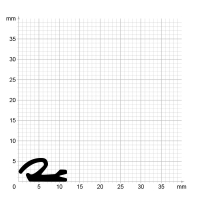 Maßstabgetreuer Profilquerschnitt der Lippendichtung LP244 auf Millimeterpapier.