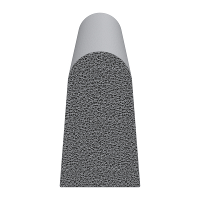 3D Modell der Moosgummidichtung MG024 in grau für Stahlzargen.